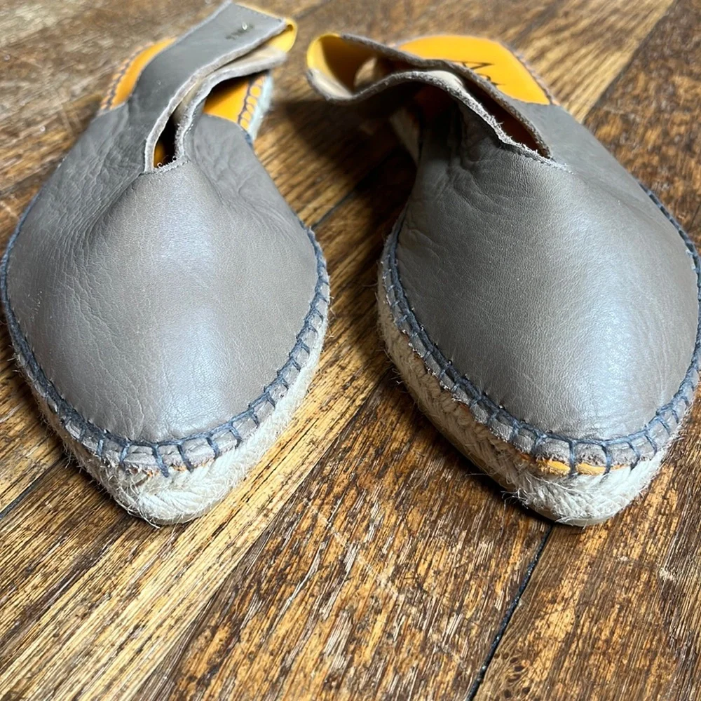 Act-Series espadrille shoes slingback leather taupe US 9 EU 40 quiet luxury